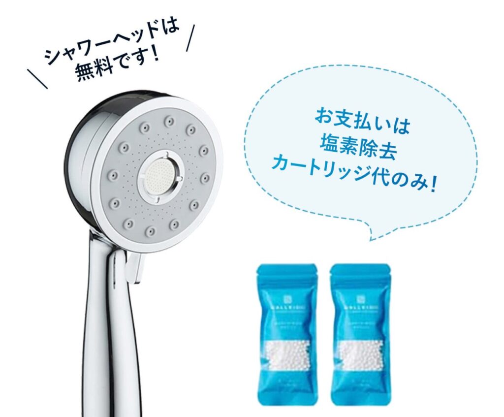 シャワーヘッドは無料